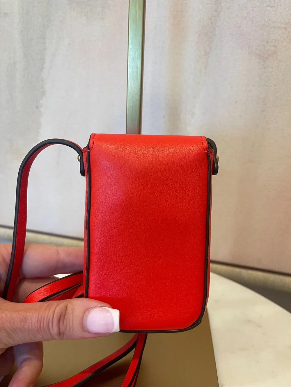 Tory Burch Mini Red Leather Circlescut Crossbody Pouch